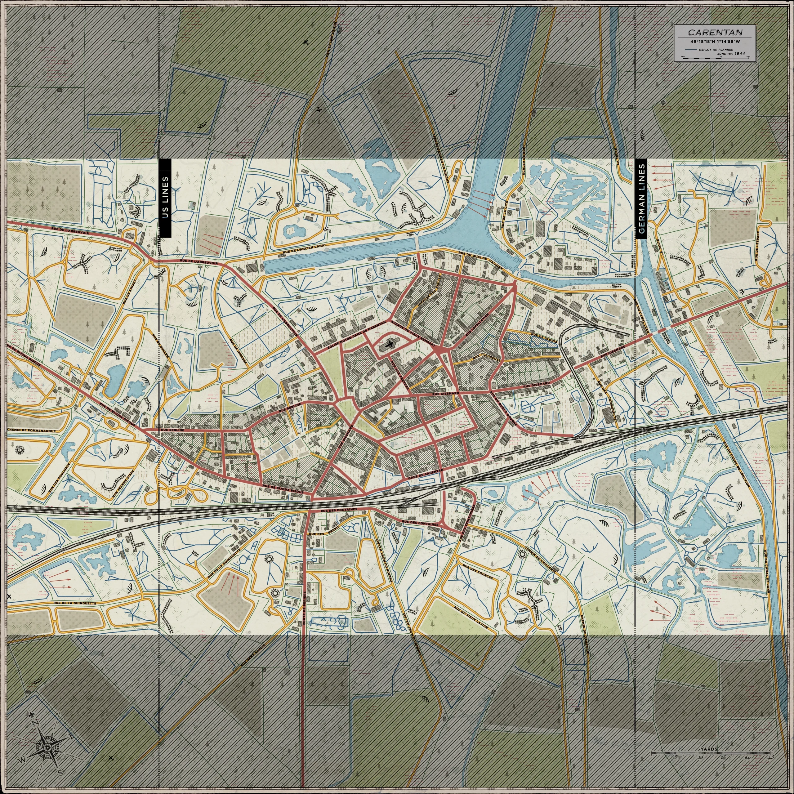 Tactical map of Carentan